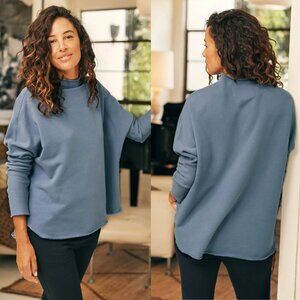 Frank & Eileen Effie Cornflower Blue Triple Fleece Capelet Size XS